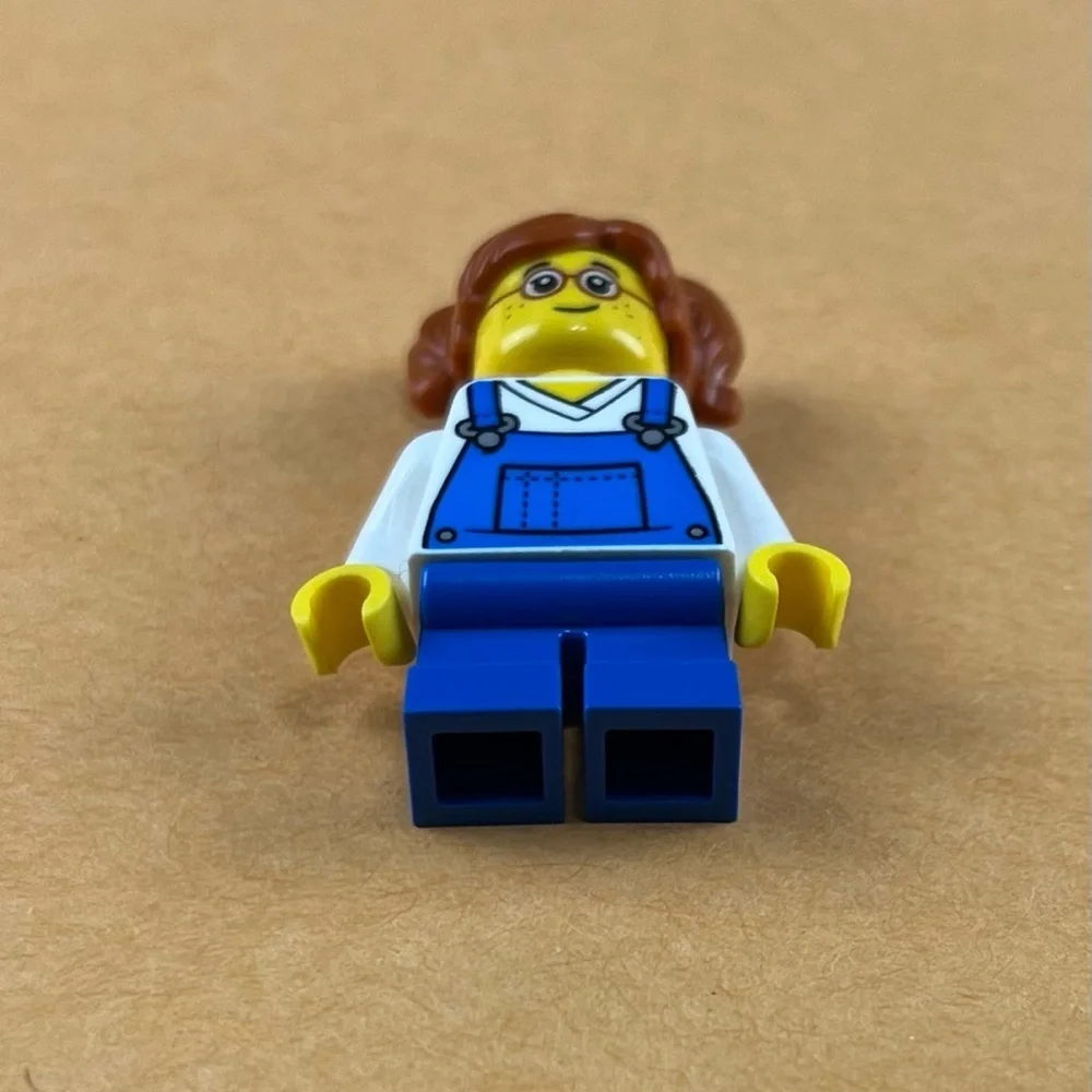 LEGO Child Girl Blue Overalls over V-Neck cty1226 Minifigure 2”